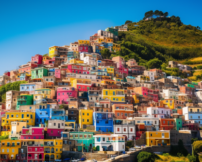 Colorful Seaside Village Wooden Jigsaw Puzzle
