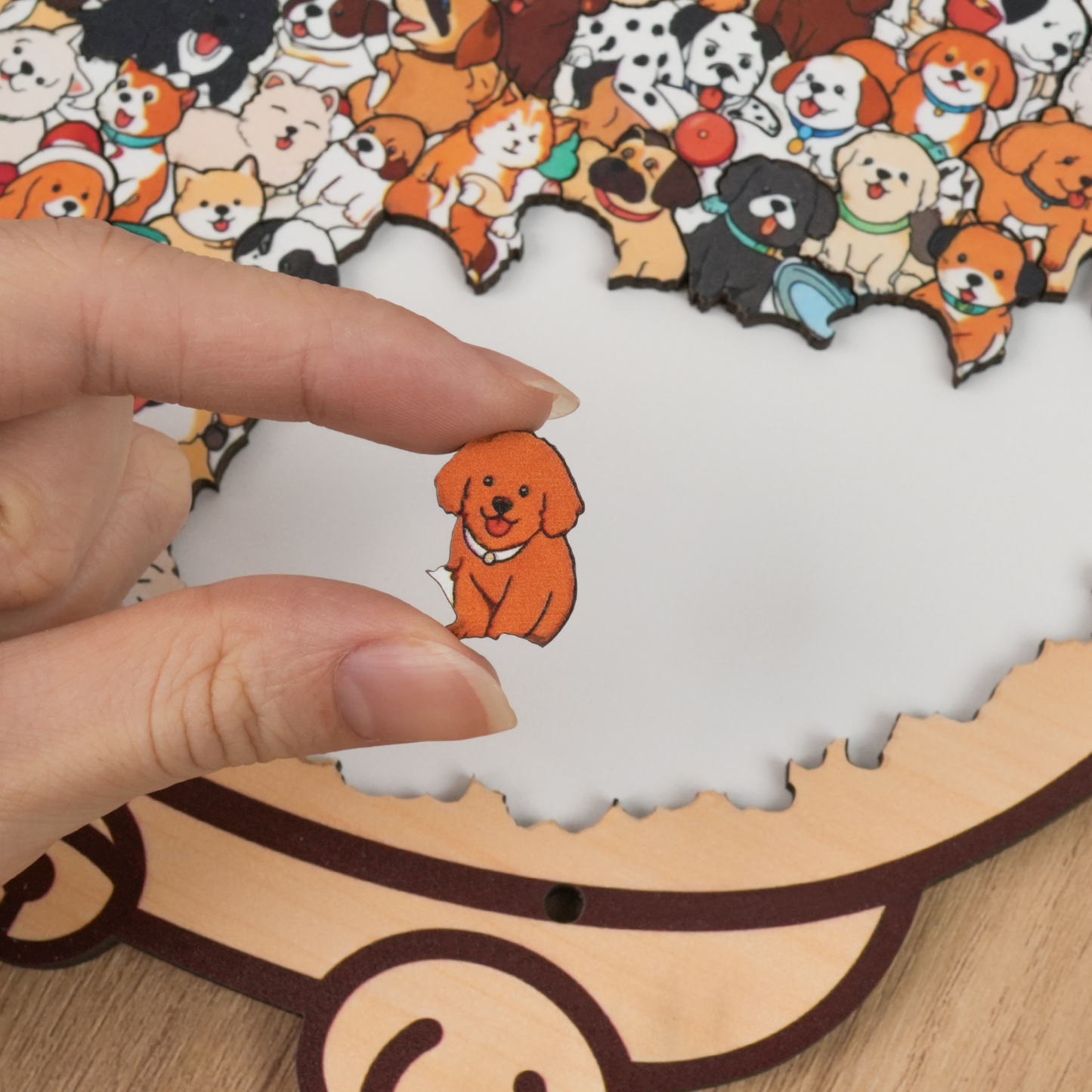 Happy Puppy Crowd Gathering Display Puzzle