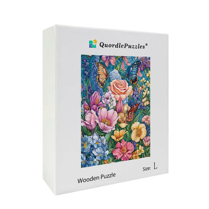 Floral Butterflies Wooden Jigsaw Puzzle