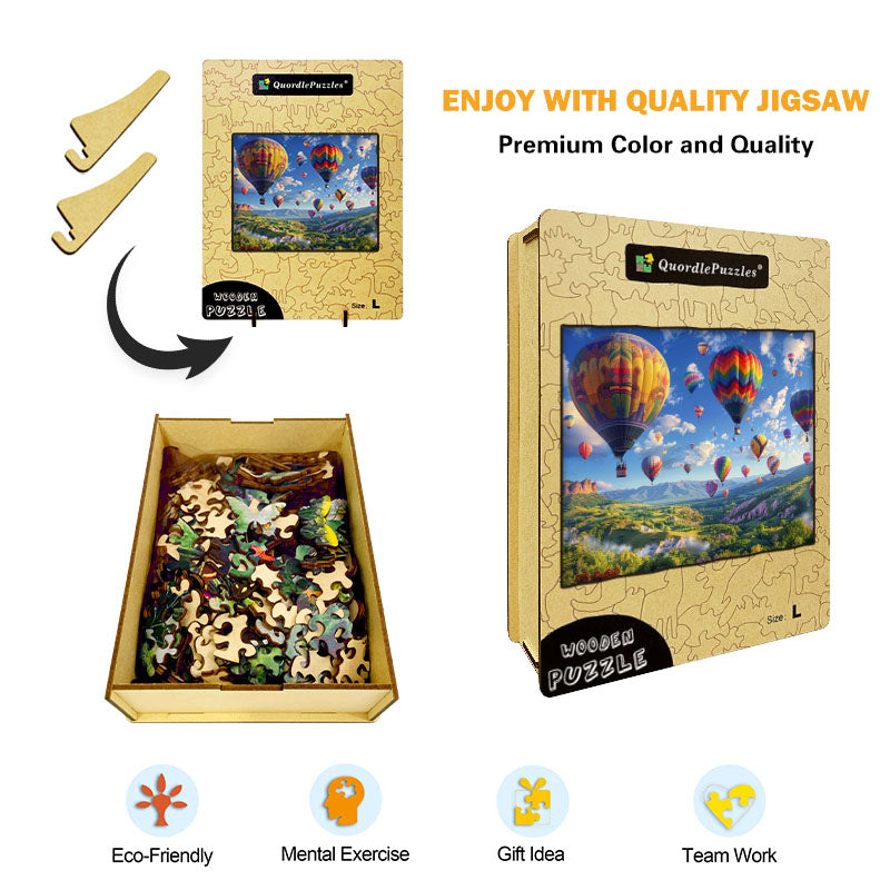 Hot Air Balloons Wooden Jigsaw Puzzle