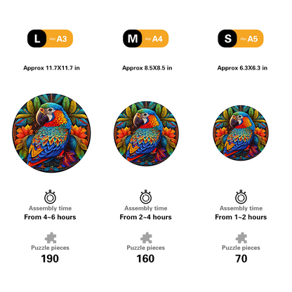 🔥Last Day 88% OFF-Stained Parrot Wooden Jigsaw Puzzle