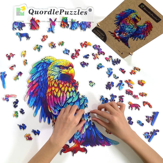 🔥Last Day 85% OFF-Colorful Eagle Head Poster Wooden Jigsaw Puzzle