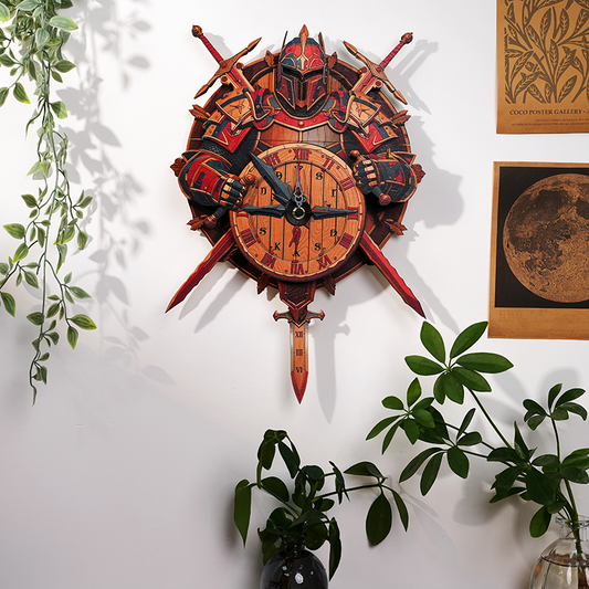 Knight’s Compass Timepiece Wooden Clock Puzzle