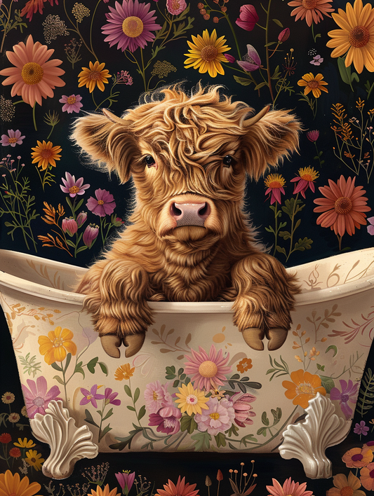 Bath Cow Wooden Jigsaw Puzzle