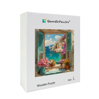 Mediterranean Window Wooden Jigsaw Puzzle