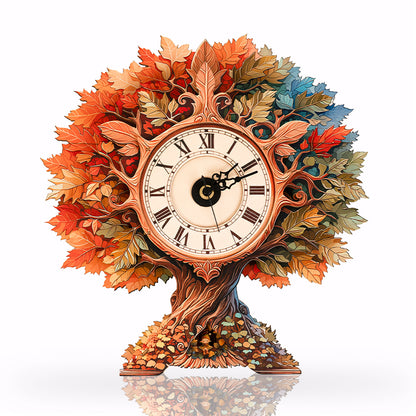 Autumn Tree Timepiece Wooden Clock Puzzle