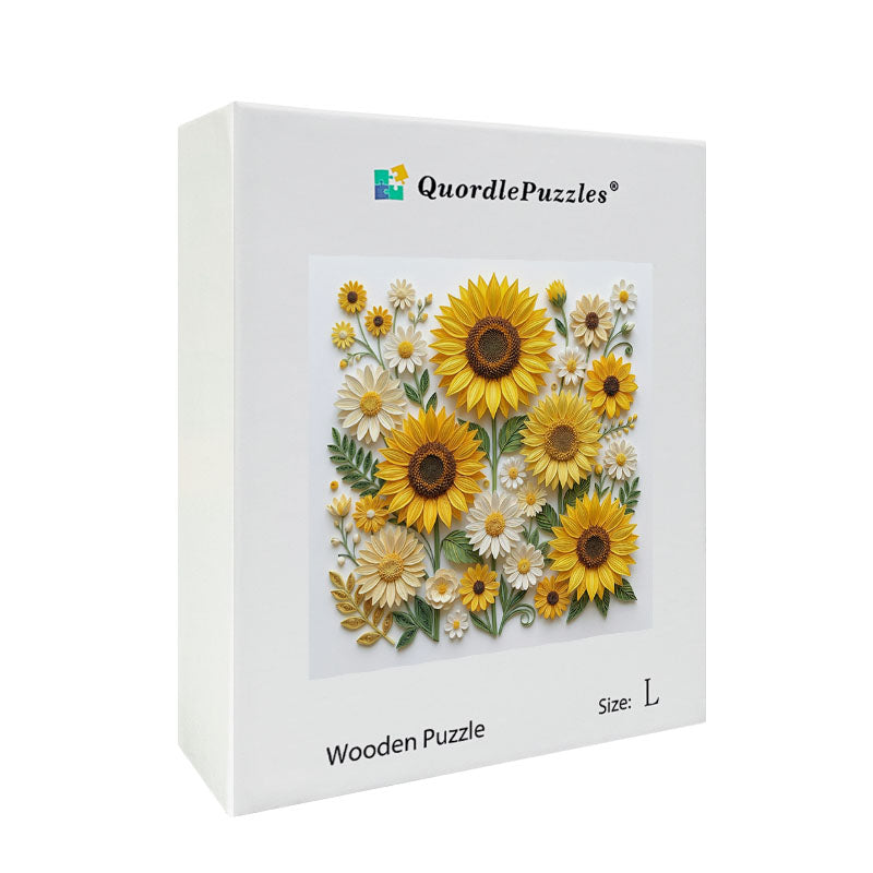 Sunflower Bliss Garden Wooden Jigsaw Puzzle