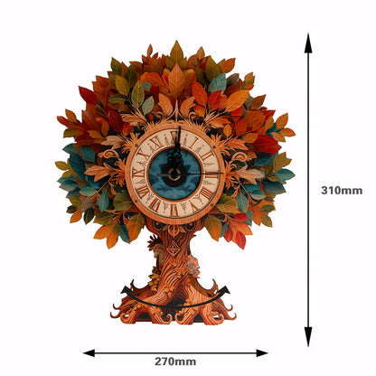 Enchanted Autumn Tree Wooden Clock Puzzle