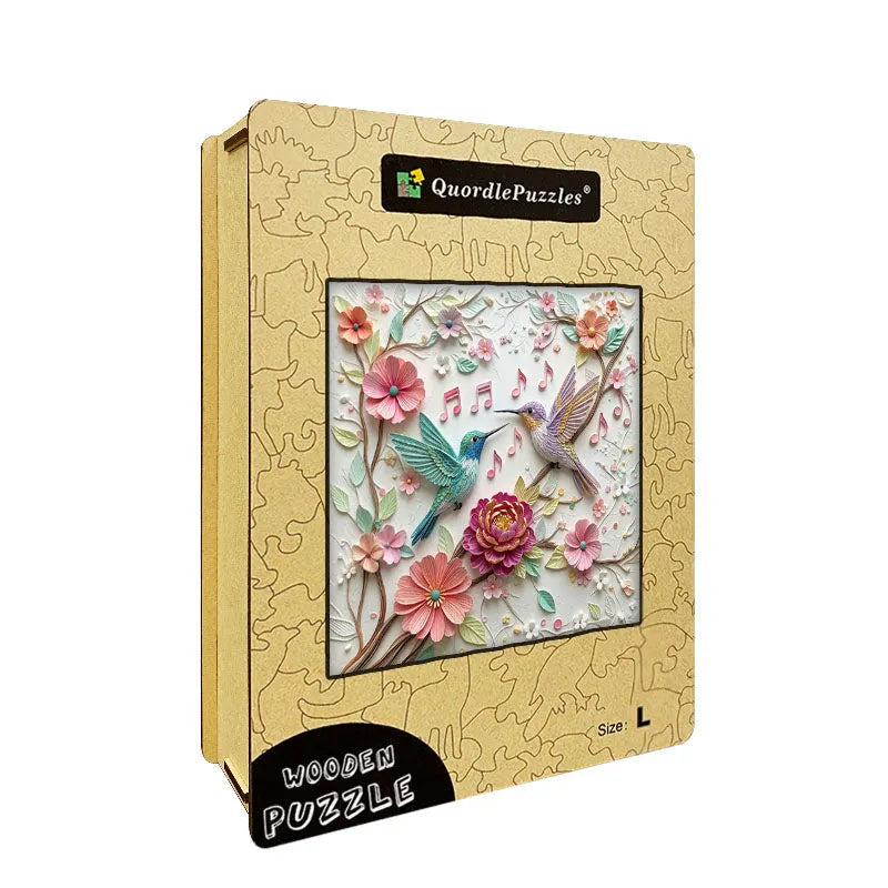 Pastel Birdsong Garden Wooden Jigsaw Puzzle