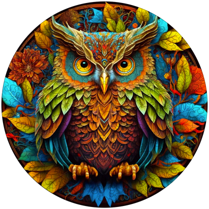 Mandala Owl Wooden Jigsaw Puzzle