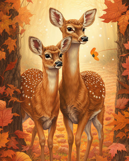 Autumn Deer in the Forest Wooden Jigsaw Puzzle