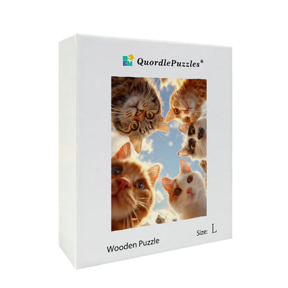 Feline Faces Wooden Jigsaw Puzzle