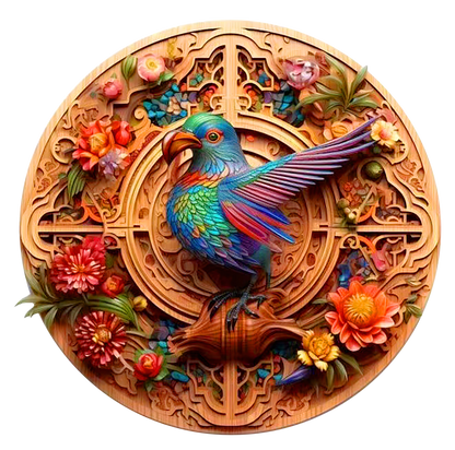Bird and bloom1 Wooden Jigsaw Puzzle