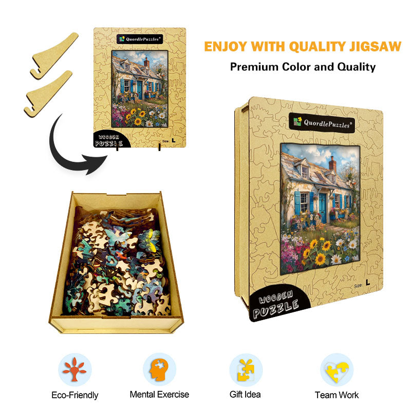 Charming Cottage Garden Wooden Jigsaw Puzzle