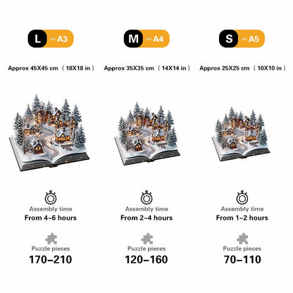 3D Snowy Village Wooden Jigsaw Puzzle
