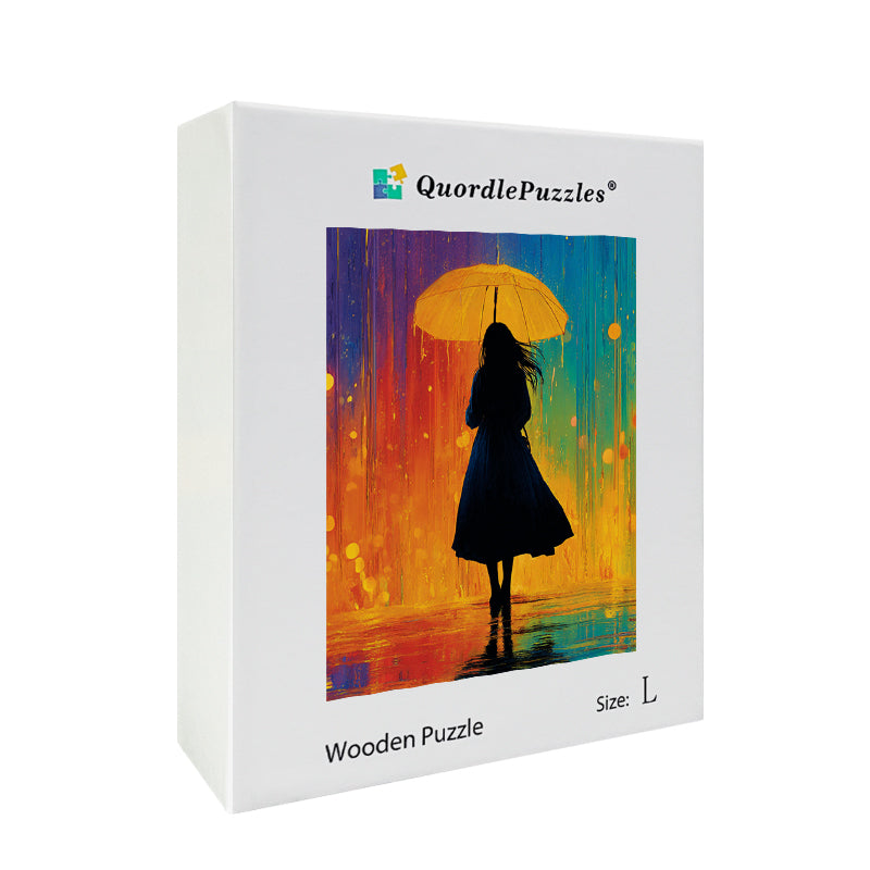 Rain Silhouette Wooden Jigsaw Puzzle