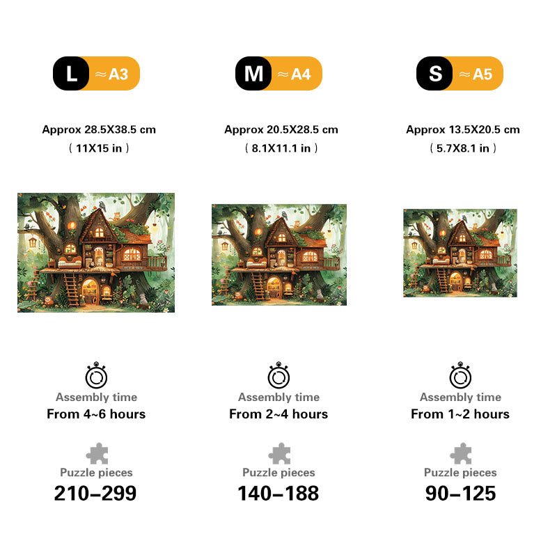 Forest Treehouse Wooden Jigsaw Puzzle