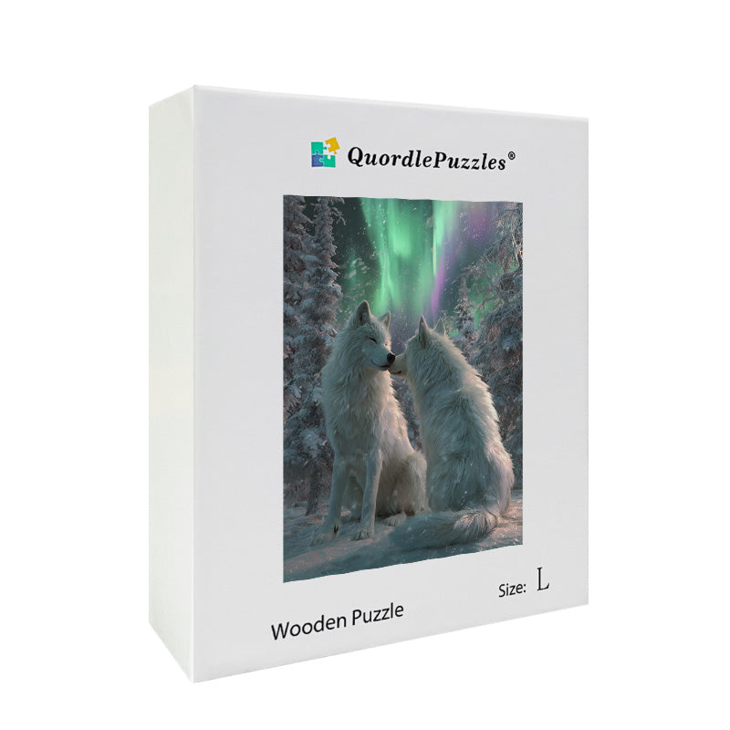 Aurora Wolves Wooden Jigsaw Puzzle