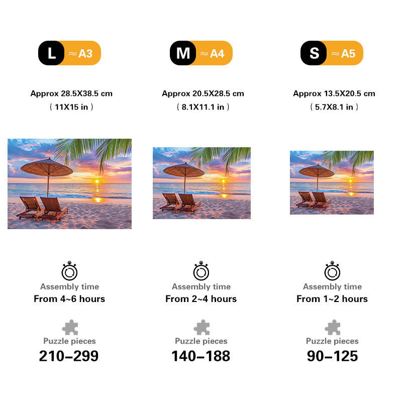 Sunset Beach Wooden Jigsaw Puzzle