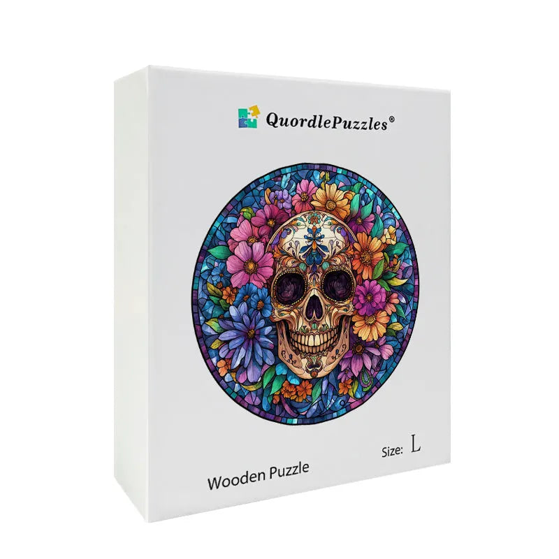 Floral Skull Wooden Jigsaw Puzzle
