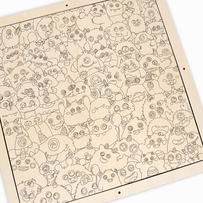 Little Monsters - Wooden Coloring Puzzle