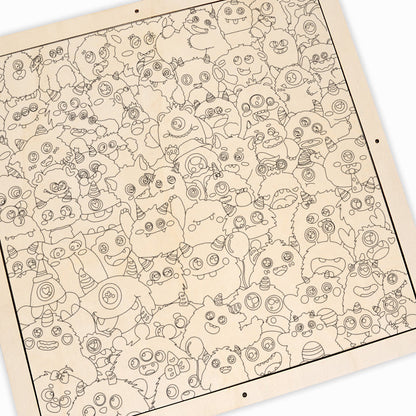 Little Monsters - Wooden Coloring Puzzle