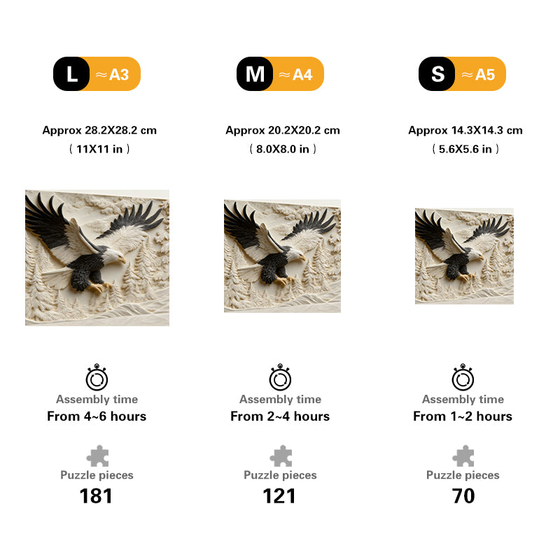 Carved Eagle in Flight Wooden Jigsaw Puzzle