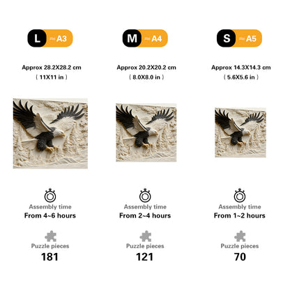 Carved Eagle in Flight Wooden Jigsaw Puzzle
