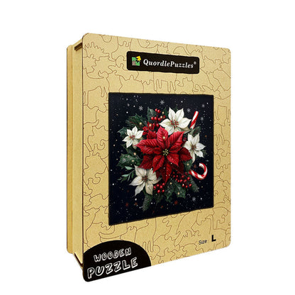 Holiday Poinsettia Wooden Jigsaw Puzzle