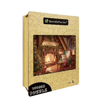 Christmas Hearth Wooden Jigsaw Puzzle