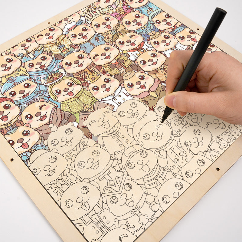 Sloths - Wooden Coloring Puzzle