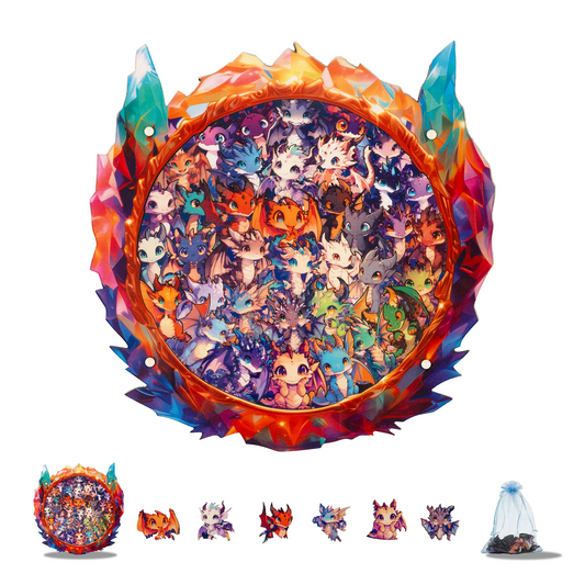 Crystal Dragon Gathering Display Puzzle