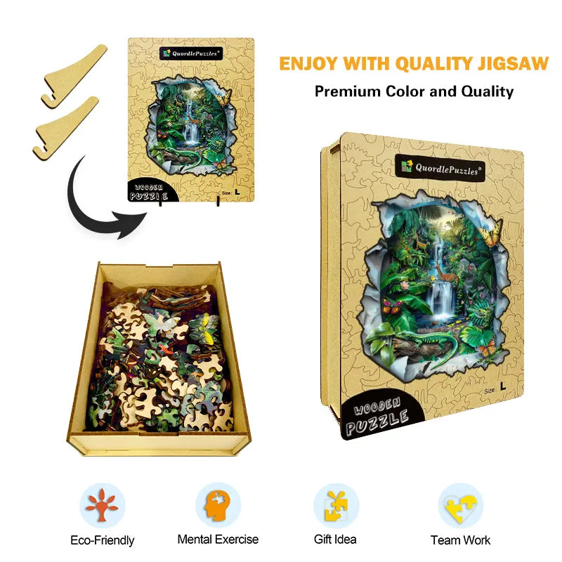 Tropical Rainforest Wonders Wooden Jigsaw Puzzle