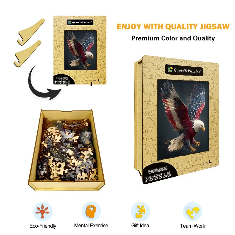 Patriotic Eagle Wooden Jigsaw Puzzle