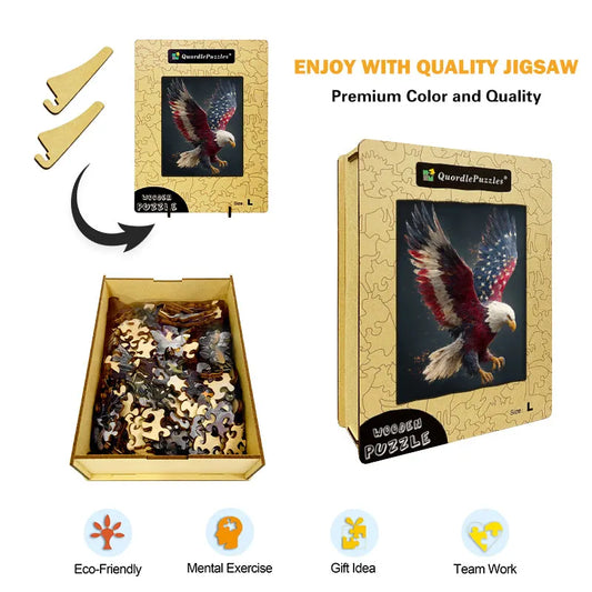 Patriotic Eagle Wooden Jigsaw Puzzle