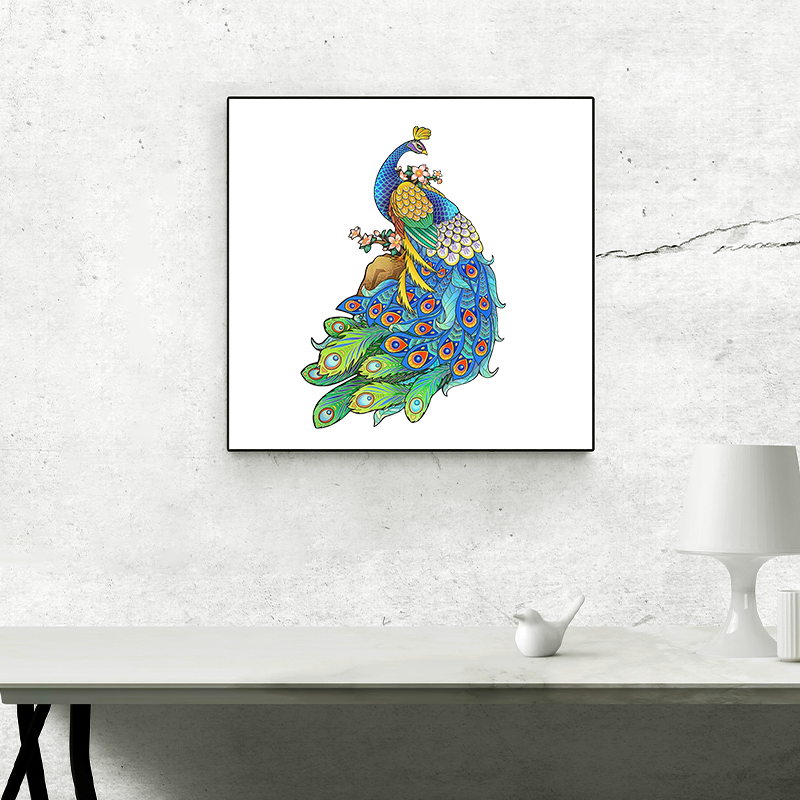 Blue Feather Peacock Jigsaw Puzzle