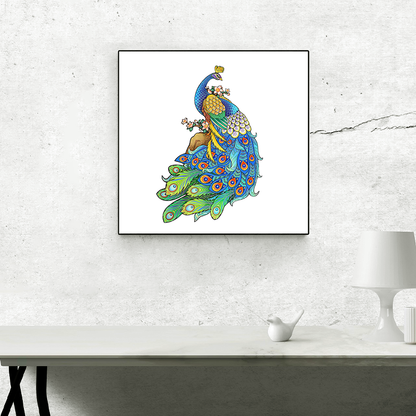 Blue Feather Peacock Jigsaw Puzzle