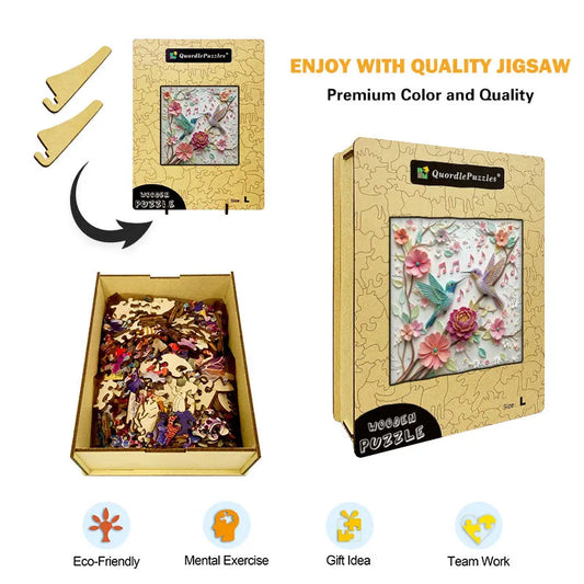 Pastel Birdsong Garden Wooden Jigsaw Puzzle