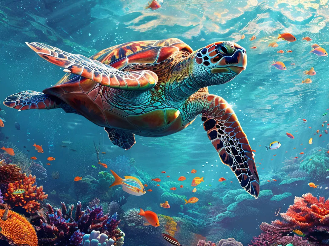 Underwater Turtle Wooden Jigsaw Puzzle