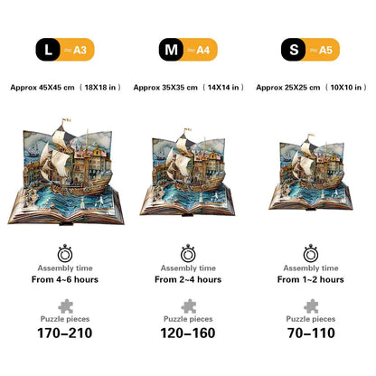 Pop-up Shipyard Adventure Wooden Jigsaw Puzzle