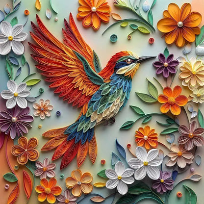 Vibrant Hummingbird in Flight Wooden Jigsaw Puzzle