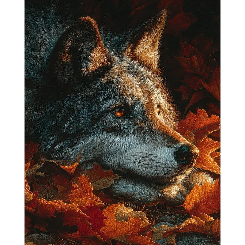 Autumn Wolf Wooden Jigsaw Puzzle