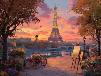 Paris Sunset Wooden Jigsaw Puzzle