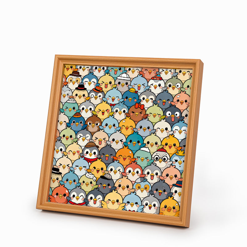 Bird Crowd - Wooden Coloring Puzzle