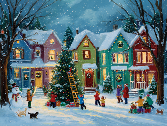 Christmas Village Wooden Jigsaw Puzzle