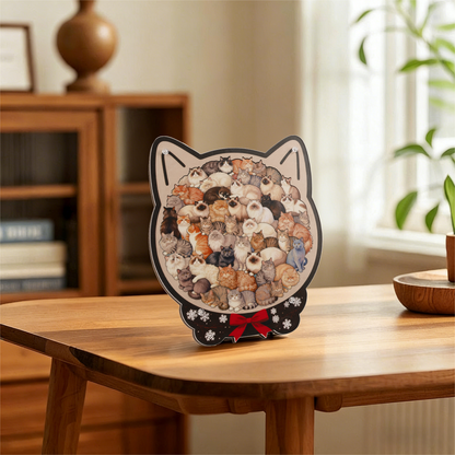 Cozy Cat Gathering Display Puzzle