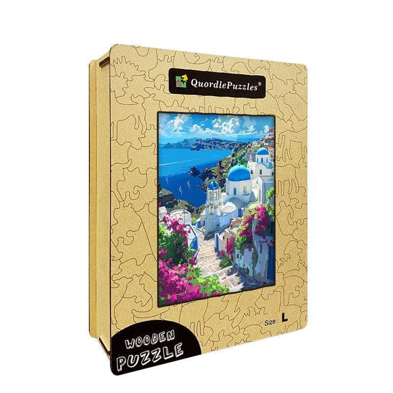 Santorini View Wooden Jigsaw Puzzle