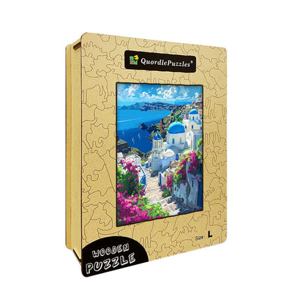 Santorini View Wooden Jigsaw Puzzle