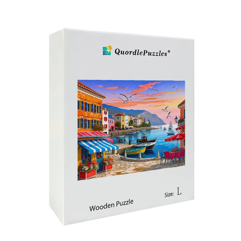 Mediterranean Sunset Wooden Jigsaw Puzzle