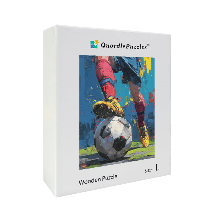 Soccer Art Wooden Jigsaw Puzzle